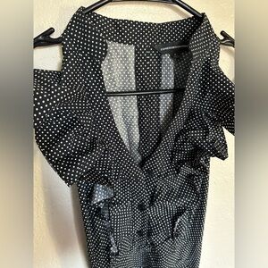 Express Black and White Midi Dress